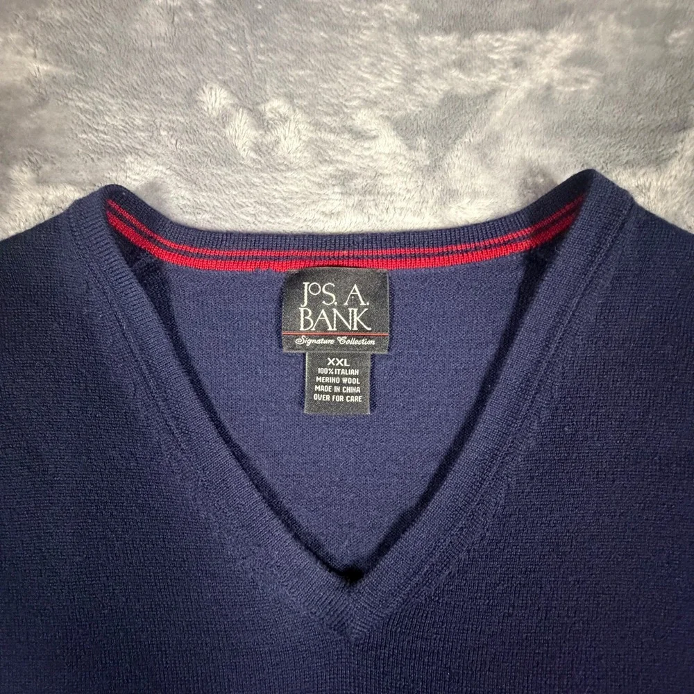 Jos. A. Bank Signature Collection Navy Blue Italian Merino Wool Sweater Vest XXL